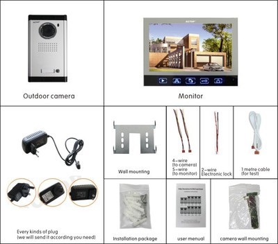 【一拖二 7寸特價可視對講門鈴 開鎖門鈴 移動偵測拍照門鈴】價格,廠家,圖片,可視對講系統,卓濠智能電器發展(內貿部)-